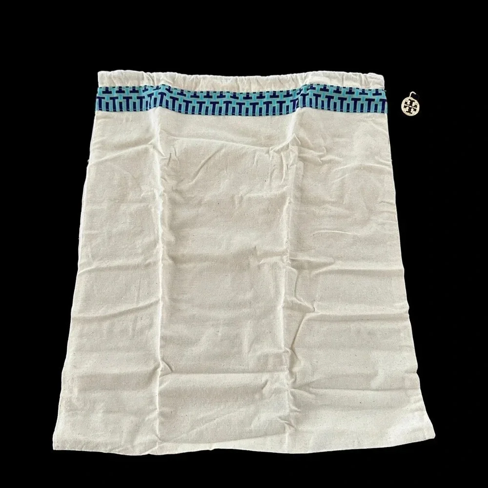 Tory Burch Canvas Dust Bag Drawstring Handbag Purse Shoes‎ Travel Designer